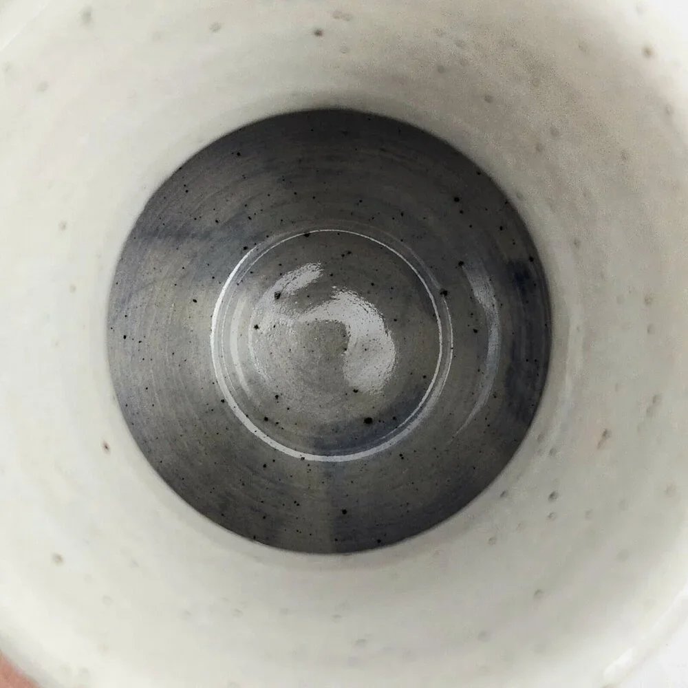 Vtg Studio Art Pottery Vase Hand Thrown Stoneware Artist Signed Gray 5.75” Heavy